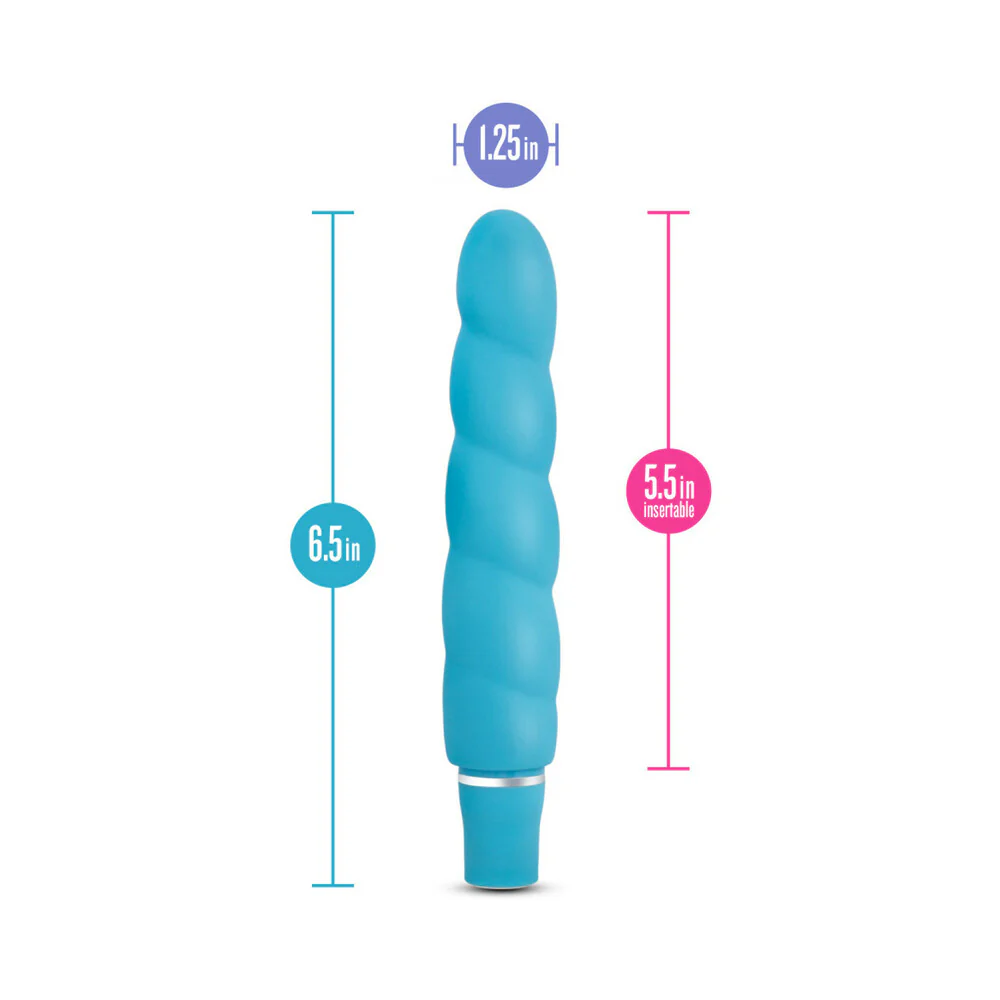 Luxe Anastasia Silicone Slimline Vibrator Aqua - Image 6