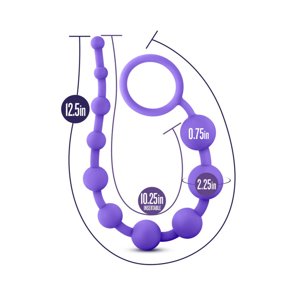 Luxe Silicone 10 Beads for Anal Play Purple - Image 6