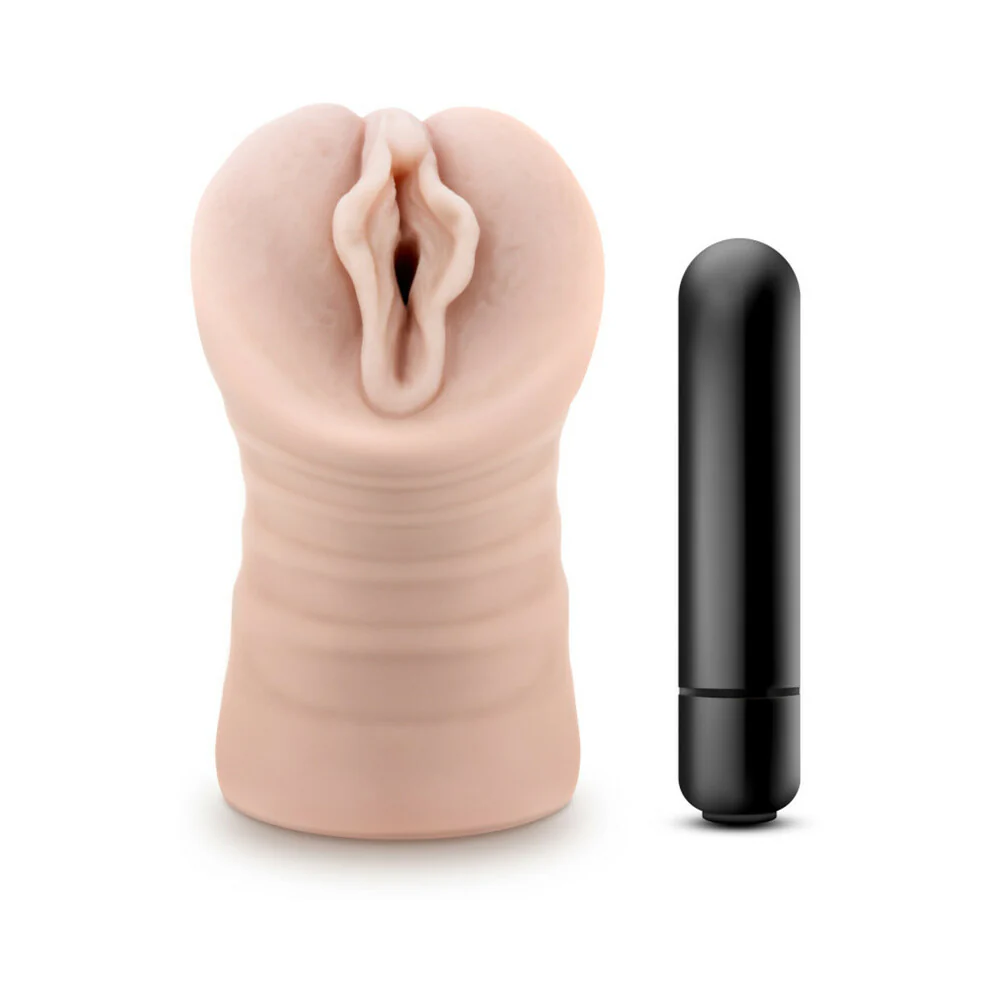 M for Men Ashley Vagina Stroker with Bullet Vibrator Beige - Image 2