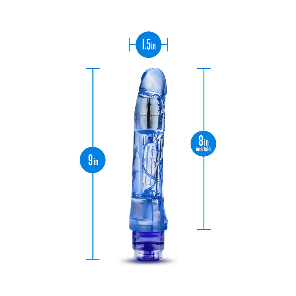 Naturally Yours Mambo Vibe Realistic 9 in. Vibrating Dildo Blue - Image 7