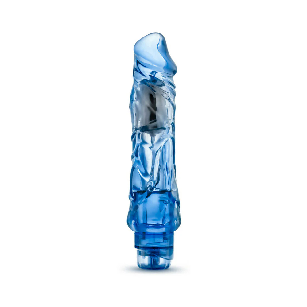 Naturally Yours Wild Ride Realistic 9 in. Vibrating Dildo Blue - Image 3