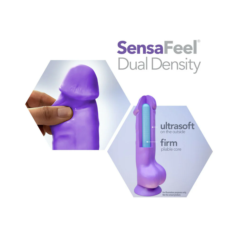 Neo 7.5 in. Dual Density Dildo Neon Blue - Image 7