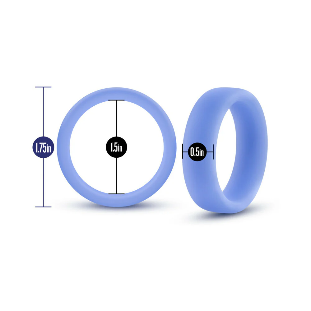 Performance Silicone Glo Cock Ring Blue Glow - Image 6