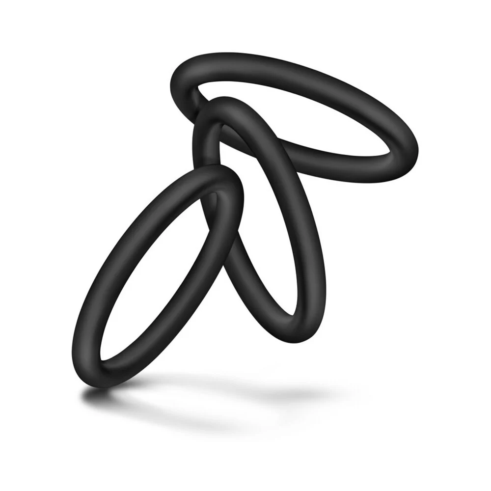Performance VS1 Pure Premium Silicone Cockrings 3-Pack Medium Black - Image 5