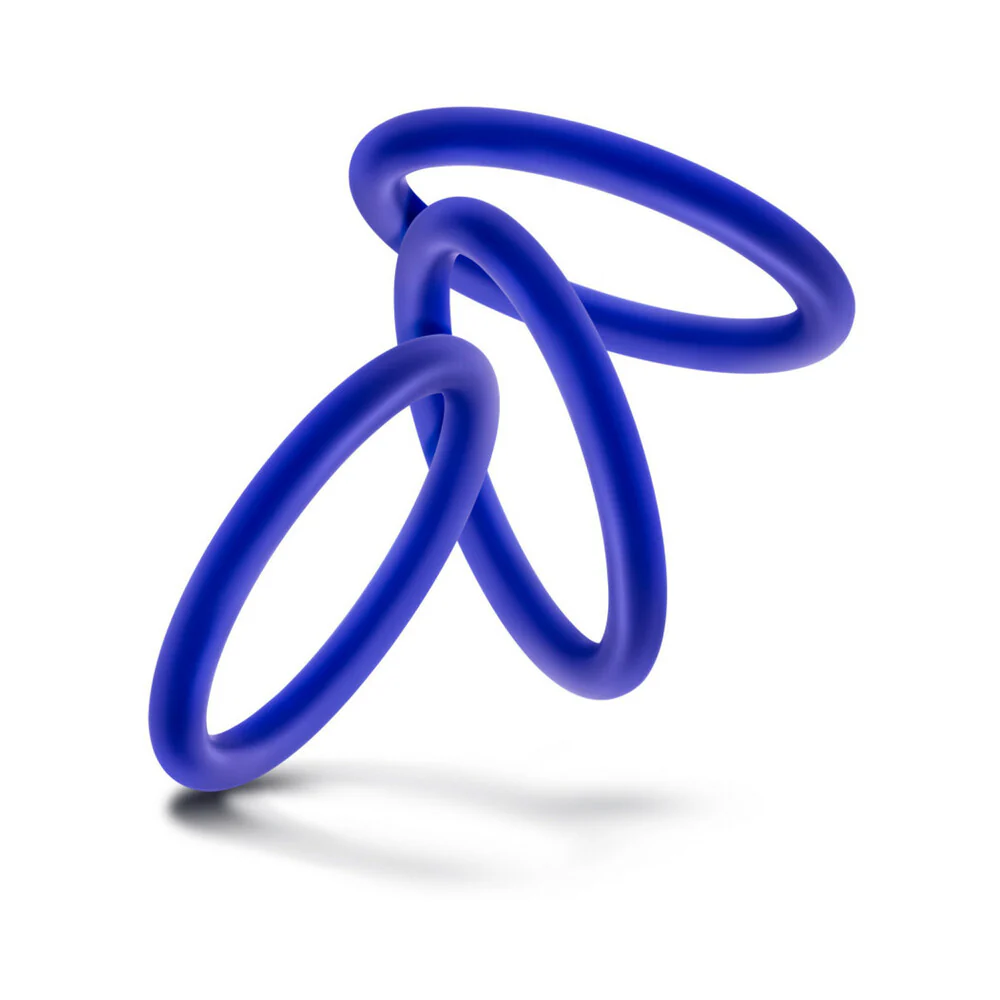 Performance VS1 Pure Premium Silicone Cockrings 3-Pack Medium Indigo - Image 4