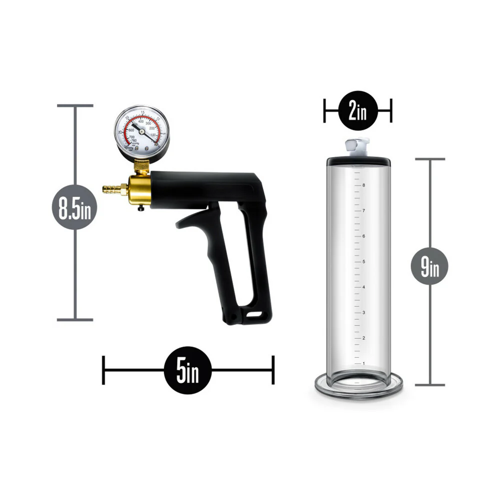 Performance VX7 Vacuum Penis Pump with Brass Trigger & Pressure Gauge Clear - Image 5