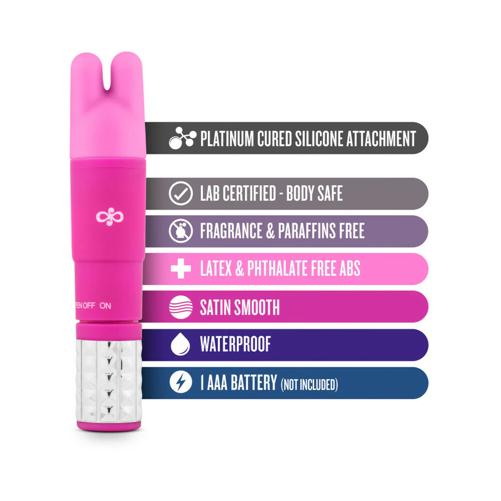 Rose Revitalize Massage Kit with Mini Vibrator & 3 Silicone Attachments Pink - Image 5