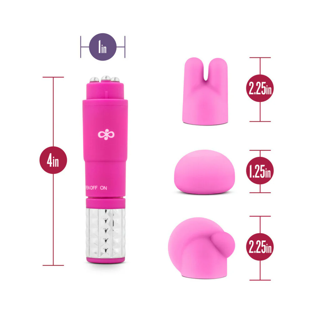Rose Revitalize Massage Kit with Mini Vibrator & 3 Silicone Attachments Pink - Image 7
