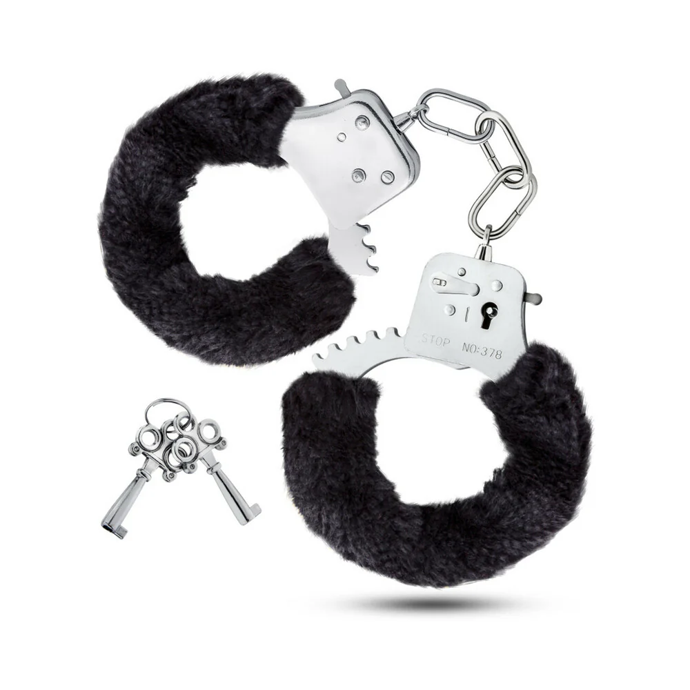 Temptasia Adjustable Faux Fur Cuffs Black - Image 4