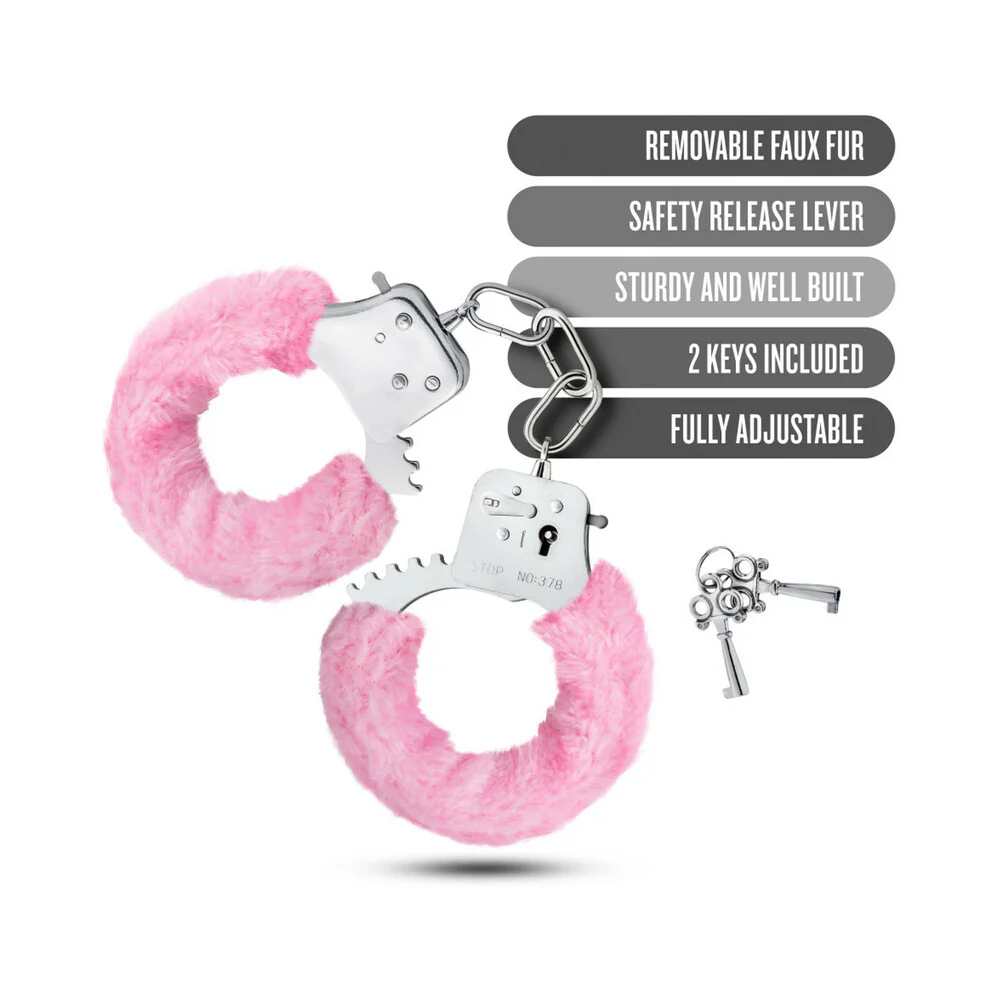 Temptasia Adjustable Faux Fur Cuffs Pink - Image 6
