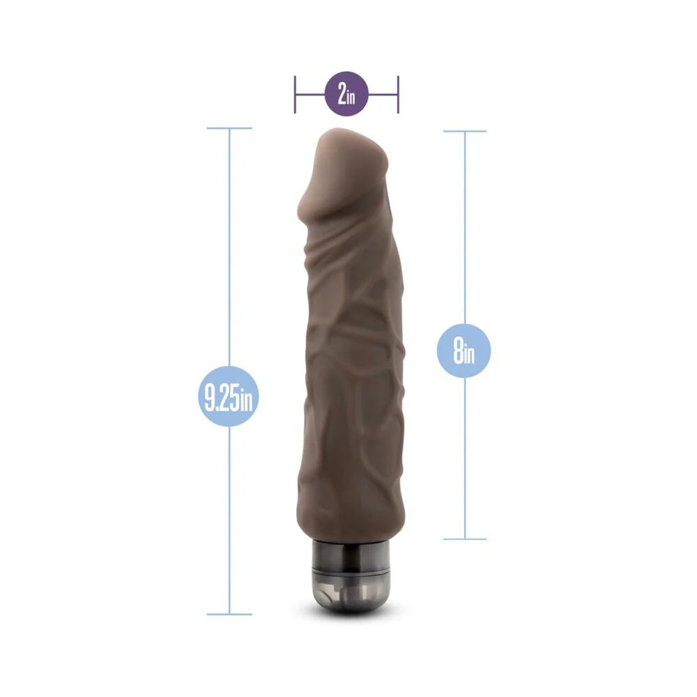 X5 Plus Hard On Realistic 9 in. Vibrating Dildo Brown - Image 8