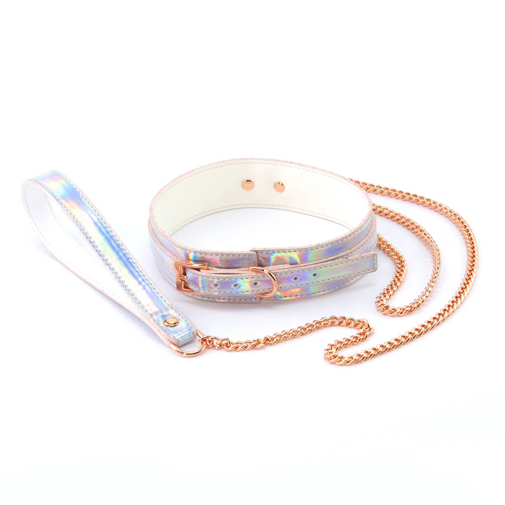 Cosmo Bondage Collar & Leash Rainbow - Image 2