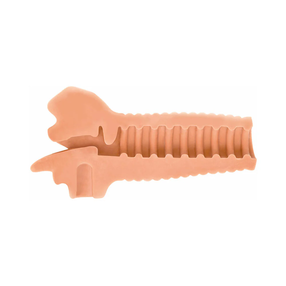 Curve Toys Mistress Perfect Suck Courtney Vibrating Deep Throat Mouth Stroker Beige - Image 3