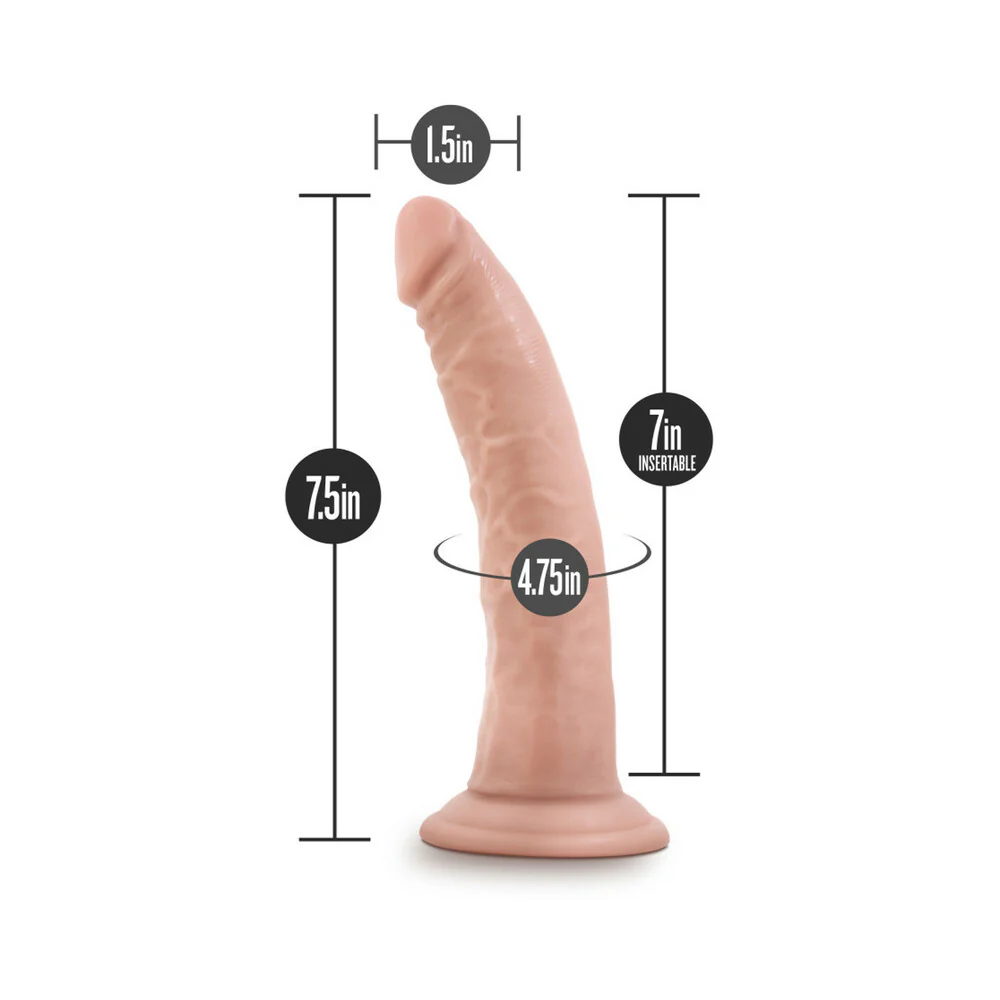 Dr. Skin Glide Realistic 7.5 in. Self-Lubricating Dildo Beige - Image 5