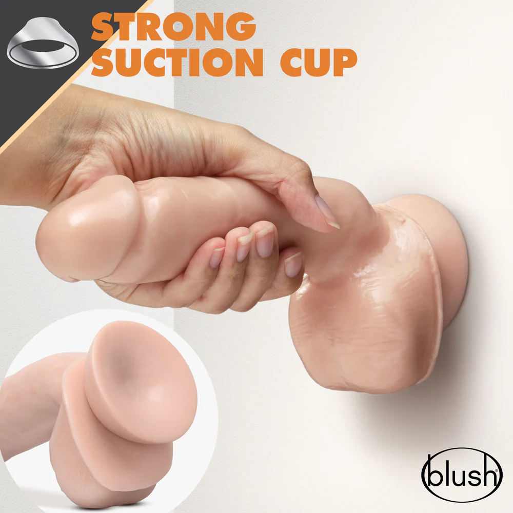 Dr. Skin Glide Realistic 8.5 in. Self-Lubricating Dildo with Balls Beige - Image 12
