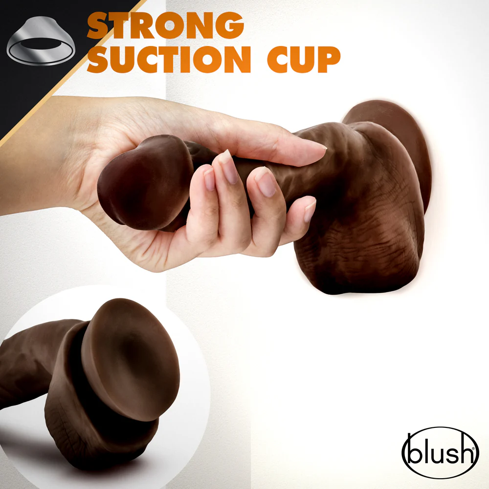 Dr. Skin Glide Realistic 8.5 in. Self-Lubricating Dildo with Balls Brown - Image 10