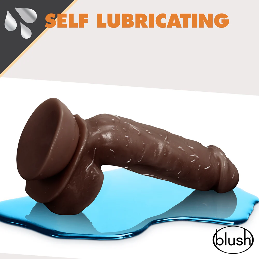 Dr. Skin Glide Realistic 8.5 in. Self-Lubricating Dildo with Balls Brown - Image 11
