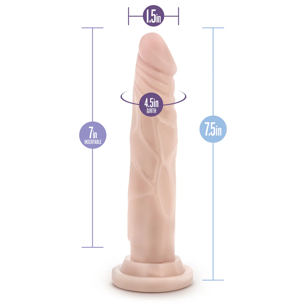 Dr. Skin Silicone Dr. Carter Realistic 7 in. Posable Dildo Beige - Image 5