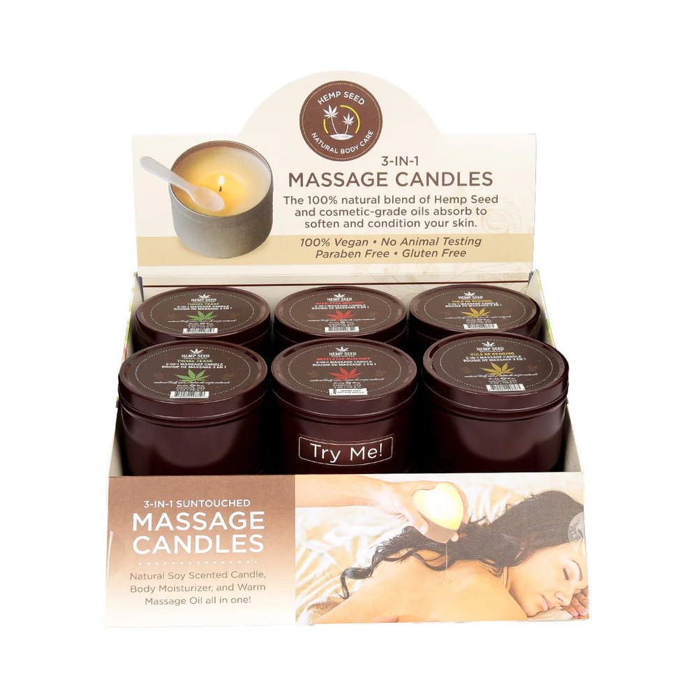 Earthly Body Hemp Seed Holiday Candle Pre Pack: Mistletoe Mischief, Tinsel Tease, Yule Be Begging - Image 2
