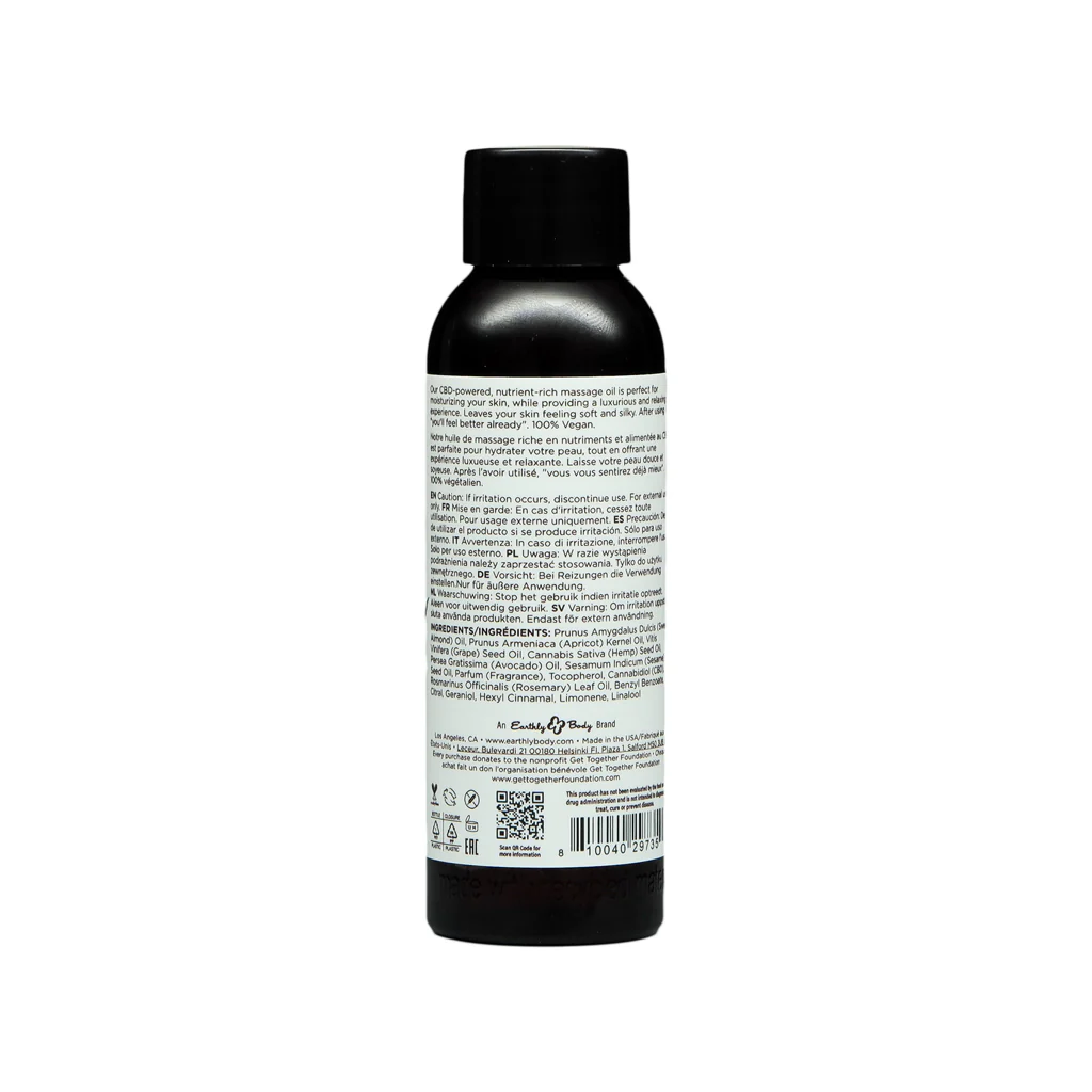Earthly Body Hemp Seed CBD Relaxing Massage and Body Oil Naked in the Woods 2 oz. - Image 2