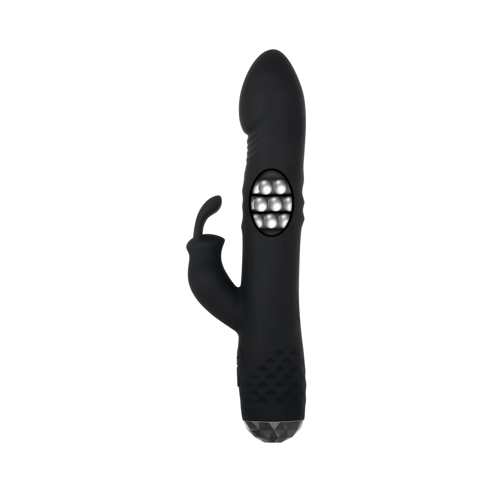 Evolved Bodacious Bunny Rechargeable Silicone Rabbit Vibrator Black - Image 5
