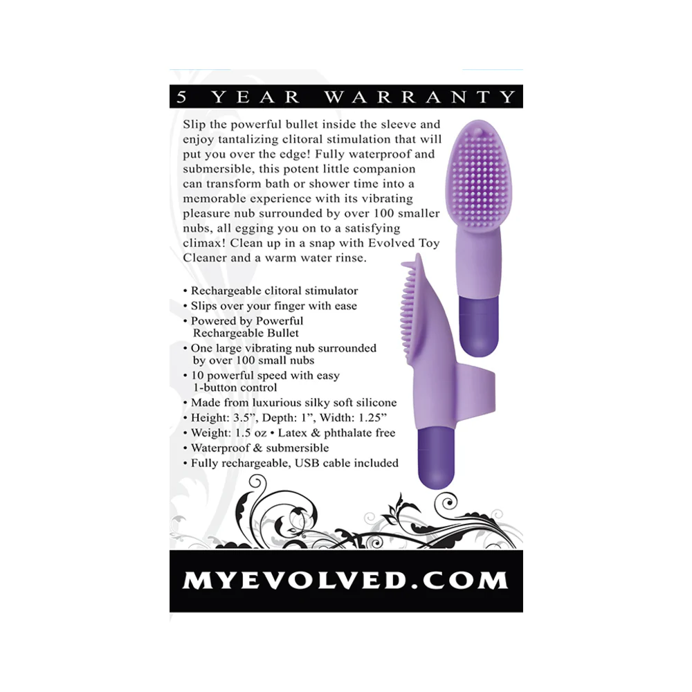 Evolved Fingerific Rechargeable Silicone Finger Vibrator Purple - Image 11