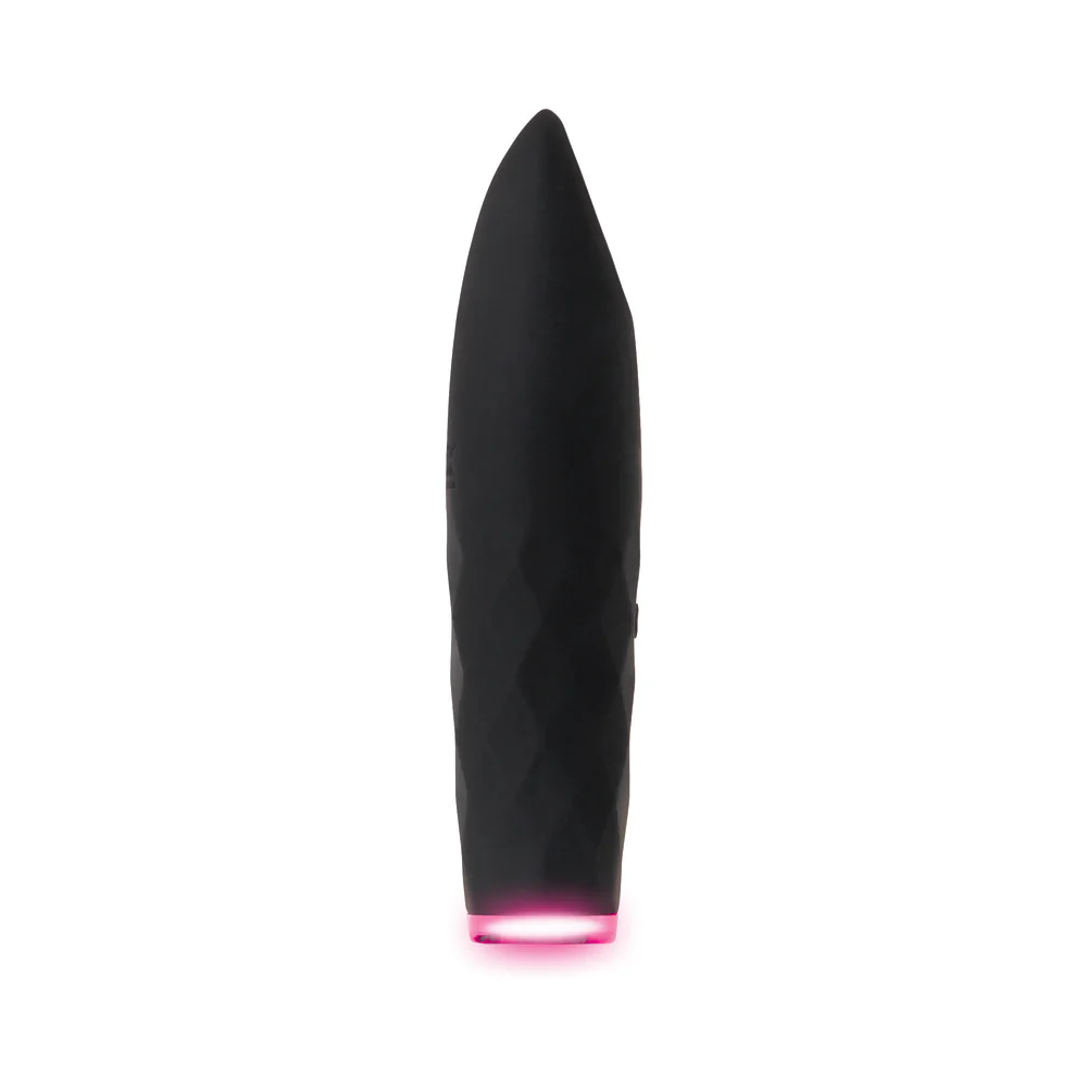 Evolved On The Spot Light-Up Rechargeable Silicone Bullet Vibrator Black - Image 2