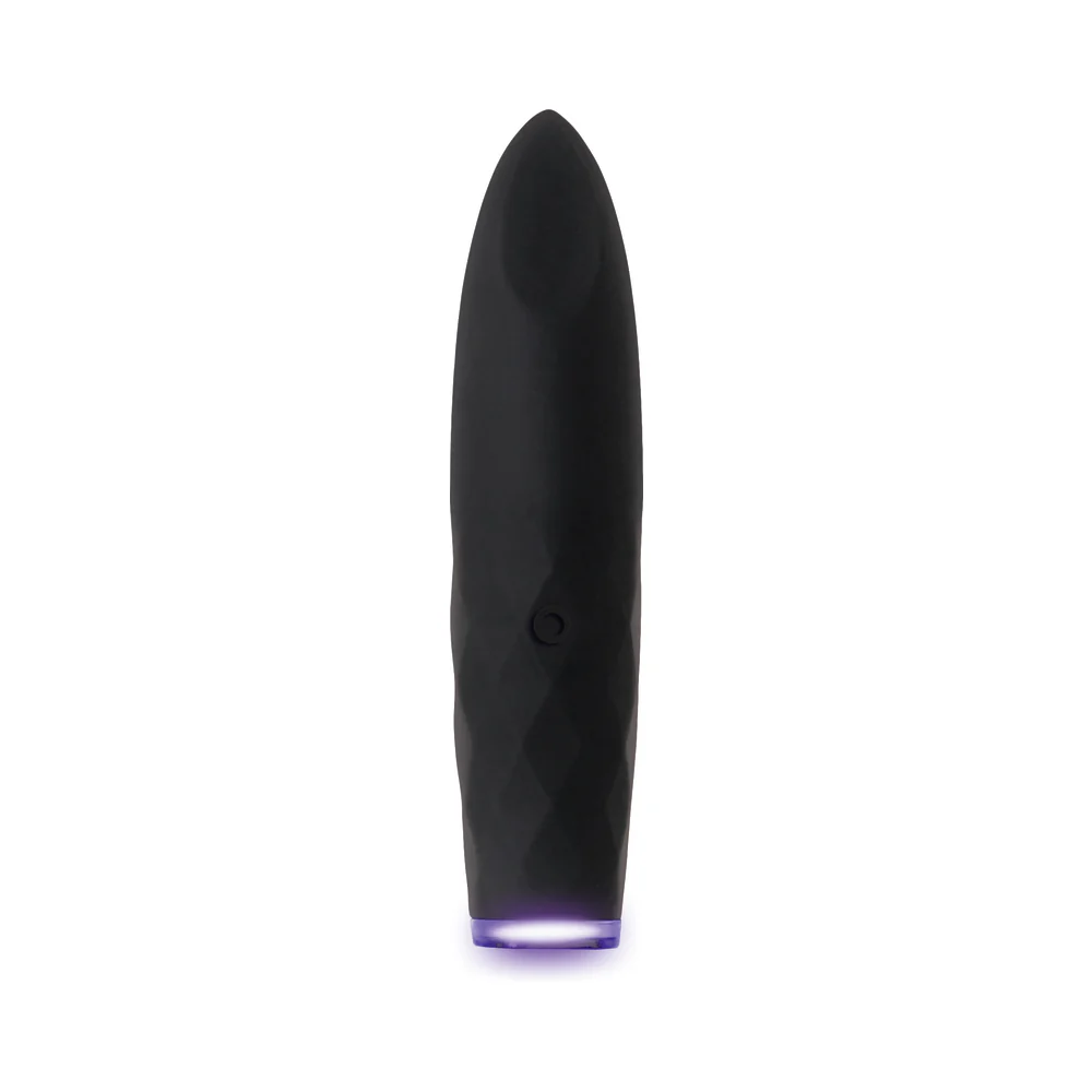 Evolved On The Spot Light-Up Rechargeable Silicone Bullet Vibrator Black - Image 3