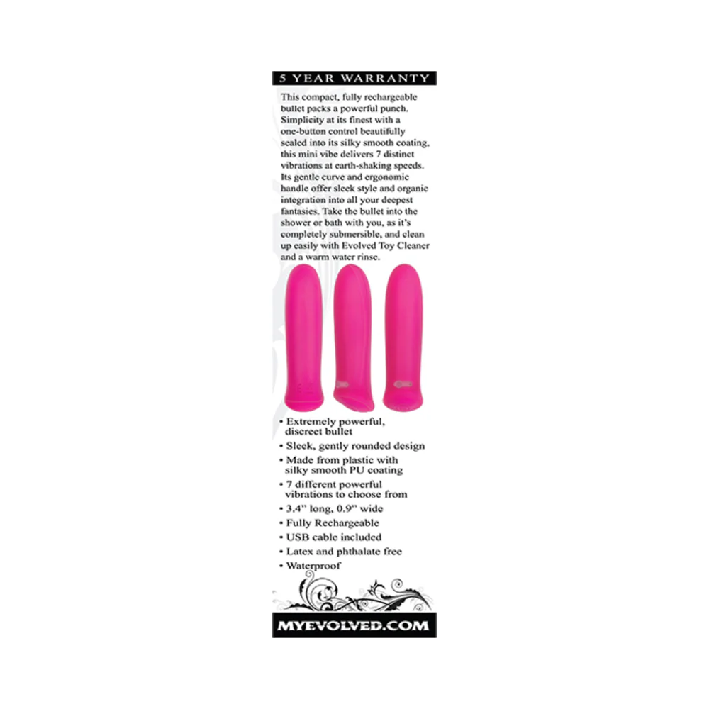 Evolved Pretty in Pink Rechargeable Silicone Bullet Vibrator - Image 10