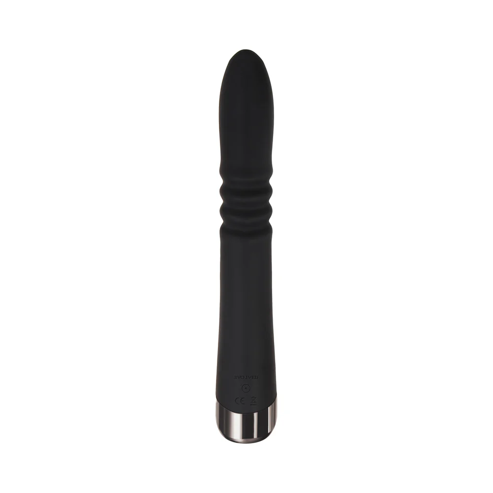 Evolved Rapid Rabbit Rechargeable Thrusting Silicone Vibrator Black - Image 5