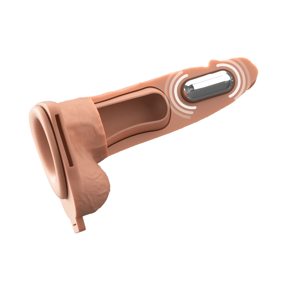 Fantasy X-Tensions Elite Vibrating Hollow Silicone Strap-On 6 in. Light - Image 2