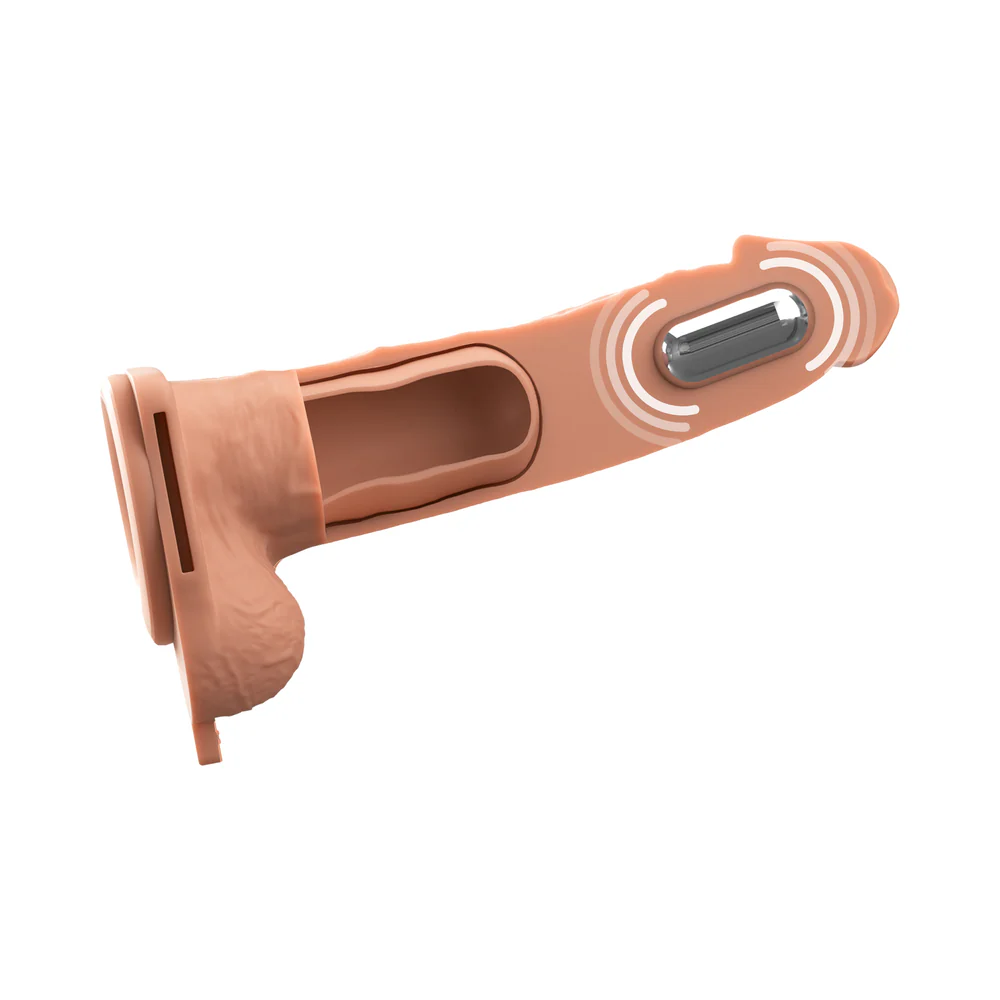 Fantasy X-Tensions Elite Vibrating Hollow Silicone Strap-On 7 in. Light - Image 2