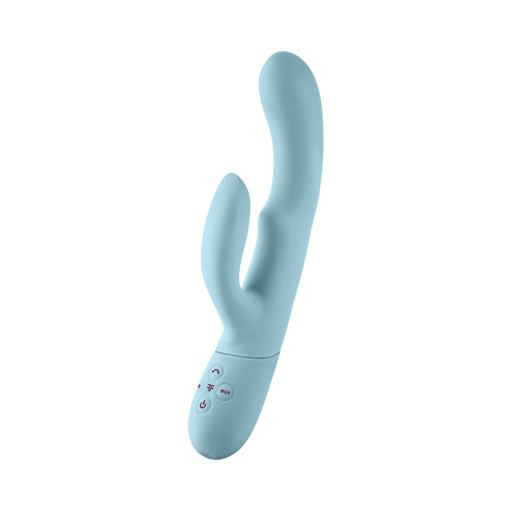 FemmeFunn Balai Rechargeable Silicone Swaying Motion Dual Stimulation Vibrator Light Blue - Image 5