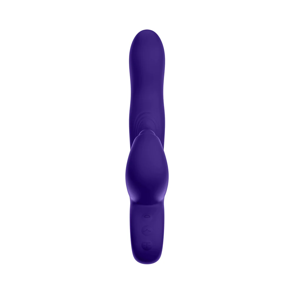 FemmeFunn Klio Rechargeable Silicone Triple Action Thumping Rabbit Vibrator Dark Purple - Image 11