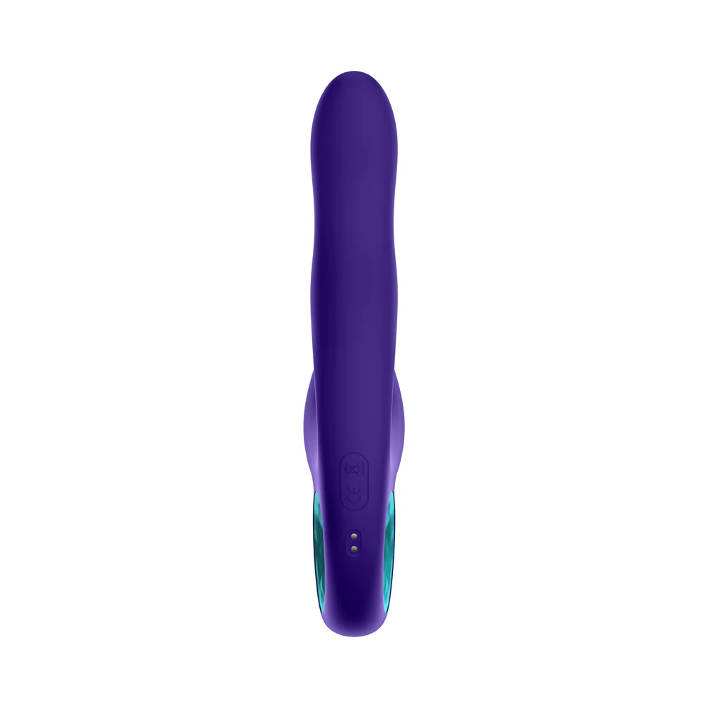 FemmeFunn Klio Rechargeable Silicone Triple Action Thumping Rabbit Vibrator Dark Purple - Image 12
