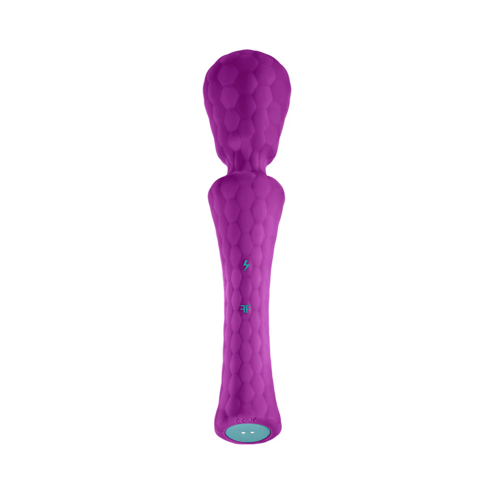 FemmeFunn Ultra Wand XL Rechargeable Flexible Textured Silicone Vibrator Purple - Image 2
