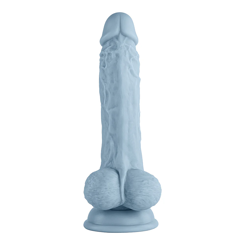 FemmeFunn Vortex Turbo Baller 2.0 8.25 in. Vibrating Rotating Dildo Light Blue - Image 3