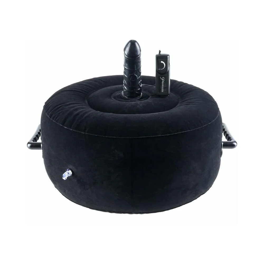 Fetish Fantasy Series Inflatable Hot Seat with Vibrating Dildo Black - Image 2