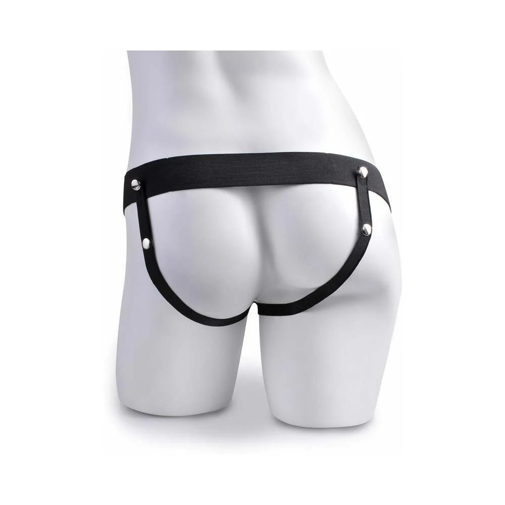 Fetish Fantasy Series Vibrating 10 in. Hollow Strap-On With Balls Tan/Black - Image 7