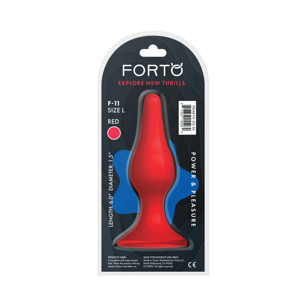 Forto F-11 Lungo Silicone Anal Plug Large Red - Image 5