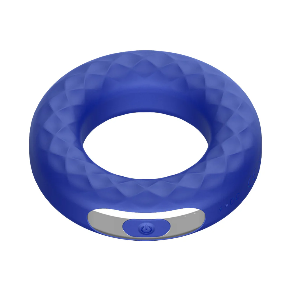 Forto F-15 Rechargeable Silicone Vibrating Cockring Blue - Image 3