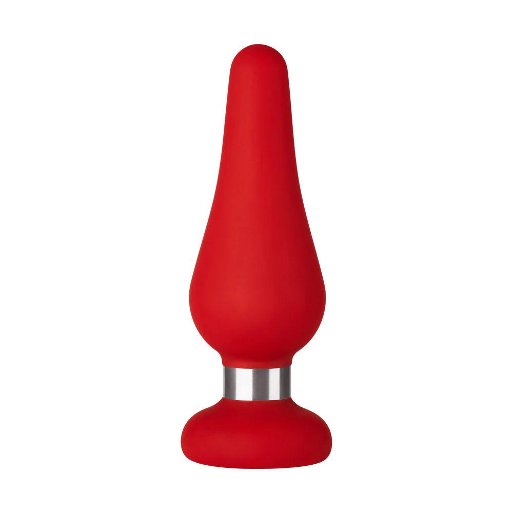 Forto F-21 Tear Drop Silicone Anal Plug Medium Red - Image 2
