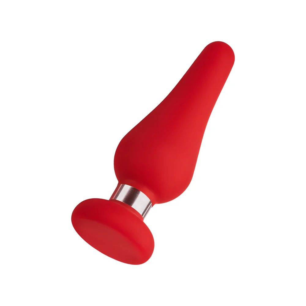 Forto F-21 Tear Drop Silicone Anal Plug Medium Red - Image 3