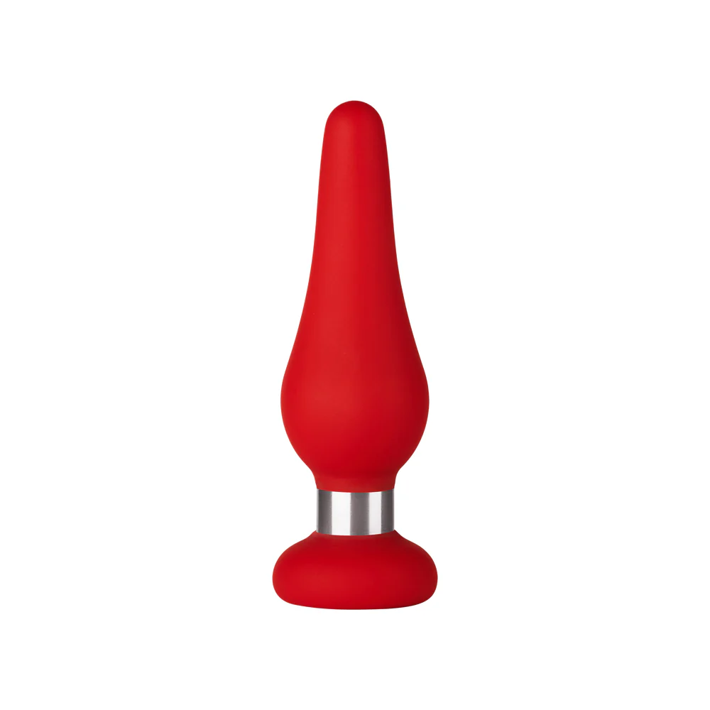 Forto F-21 Tear Drop Silicone Anal Plug Small Red - Image 2