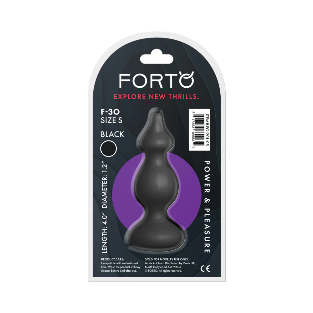 Forto F-30 Pointer Silicone Anal Plug Small Black - Image 5