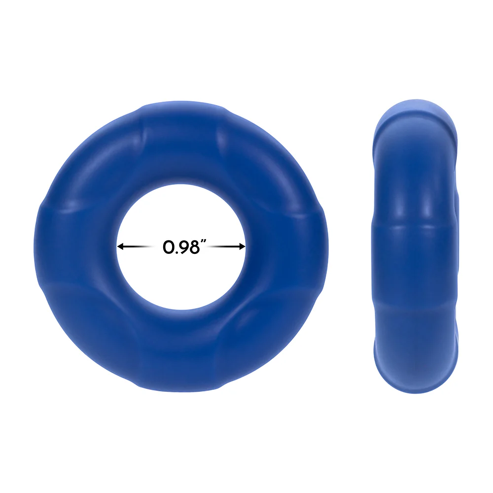 Forto F-33 Liquid Silicone Cockring Large Blue - Image 5