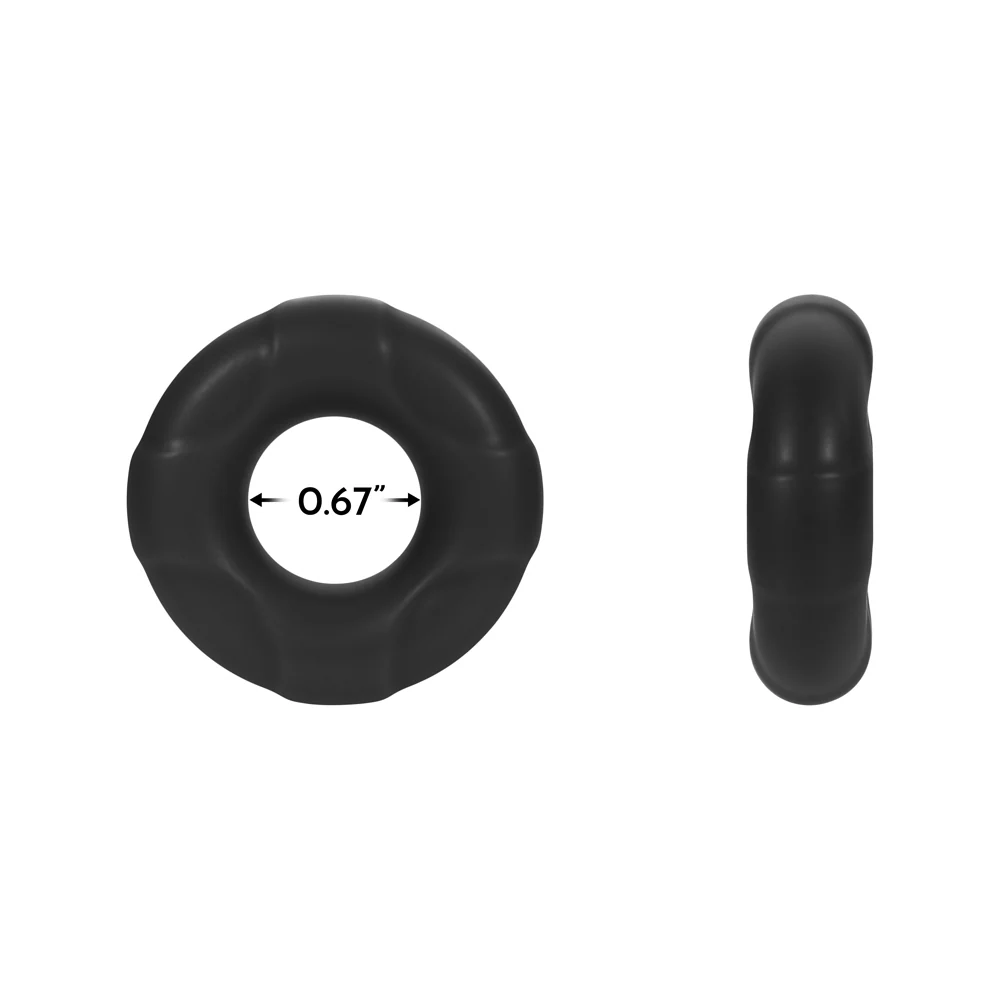 Forto F-33 Liquid Silicone Cockring Small Black - Image 5