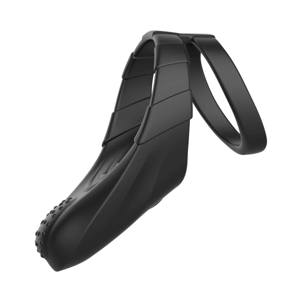 Forto F-48 Rechargeable Silicone Perineum Vibrating Double Cockring Black - Image 13