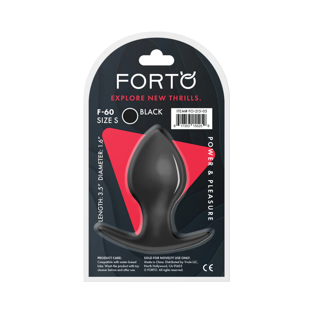 Forto F-60 Spade Silicone Anal Plug Small Black - Image 6