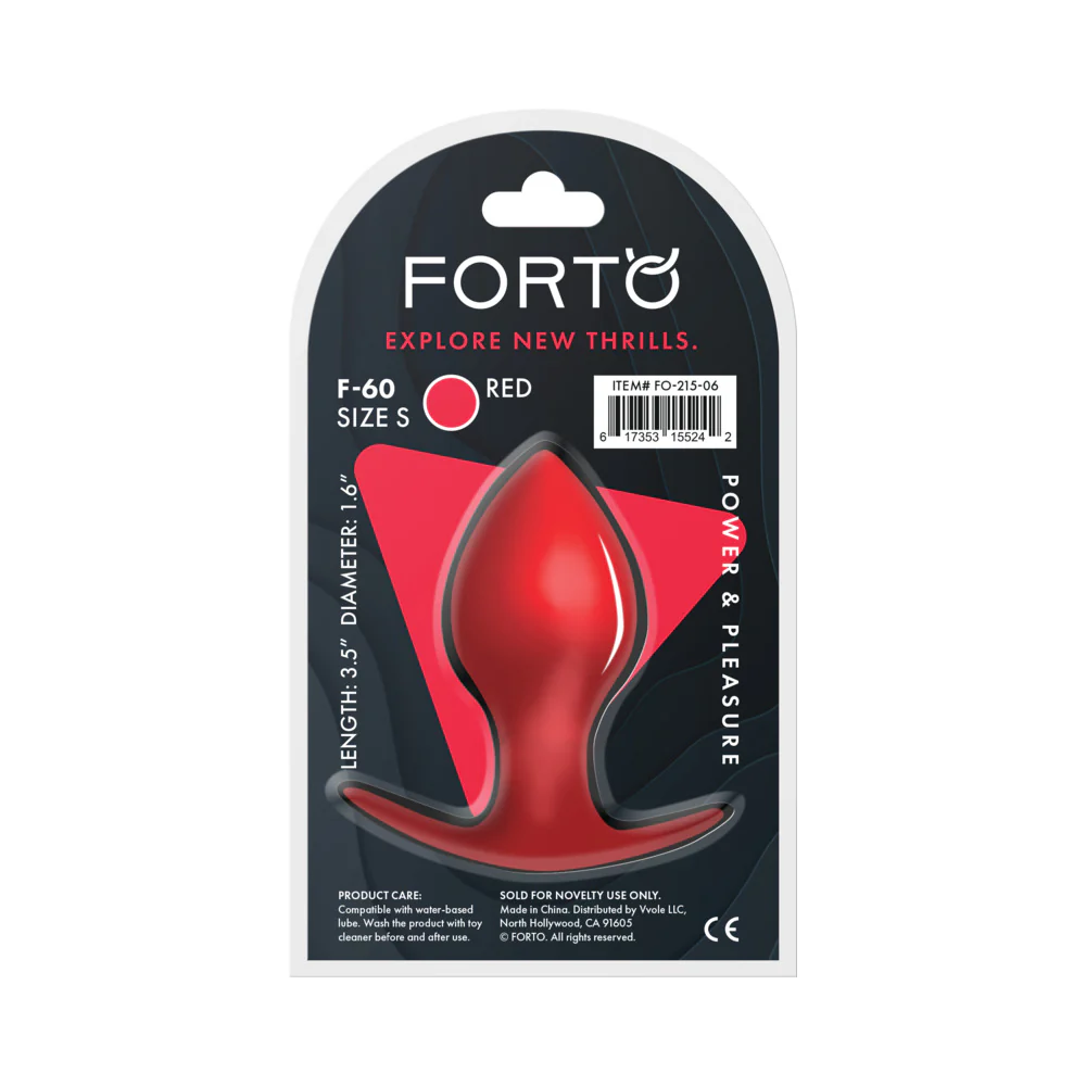 Forto F-60 Spade Silicone Anal Plug Small Red - Image 6